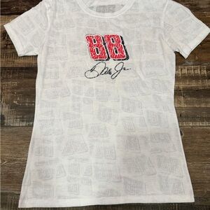 Nascar Women's White Short Sleeve Tee with Red 88 Graphic